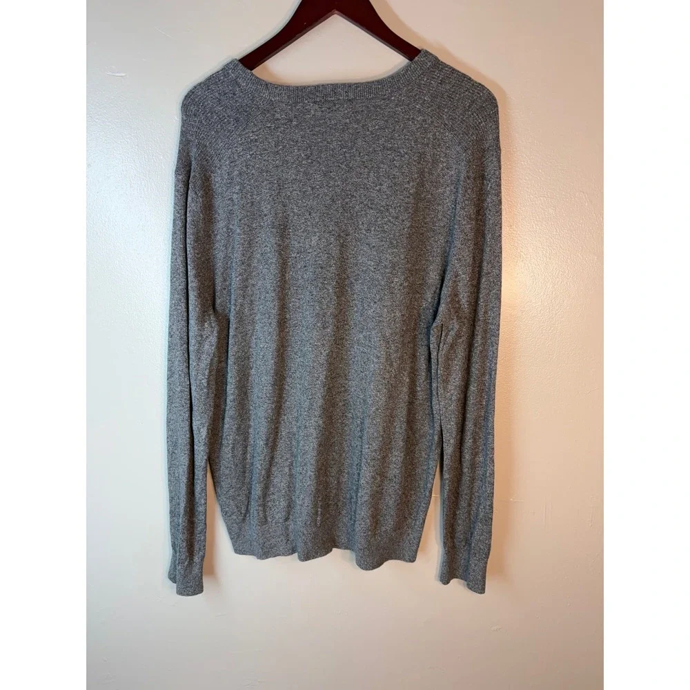 Banana Republic Mens XL Gray Silk Linen Blend Crew Neck Sweater Lightweight Knit